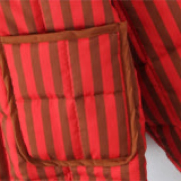 Boutique | Striped Red and Brown Oversized Women's Jacket Medium - Picture 7 of 9